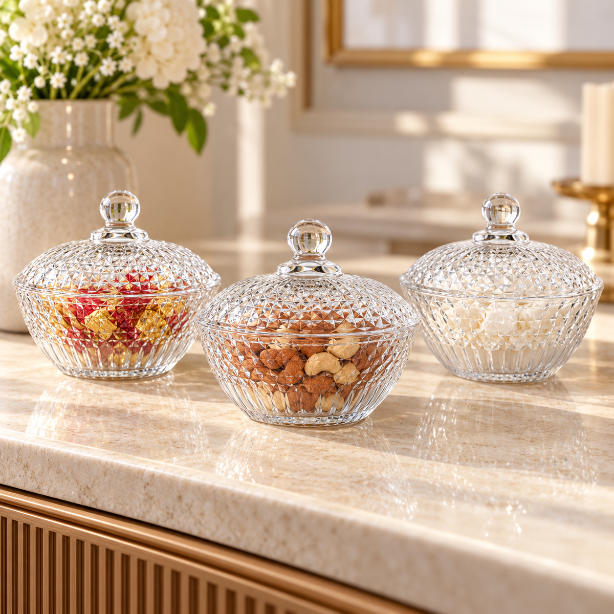 Danny Home 3 Piece Lidded Bowl Set - 12 x 5.5 cm