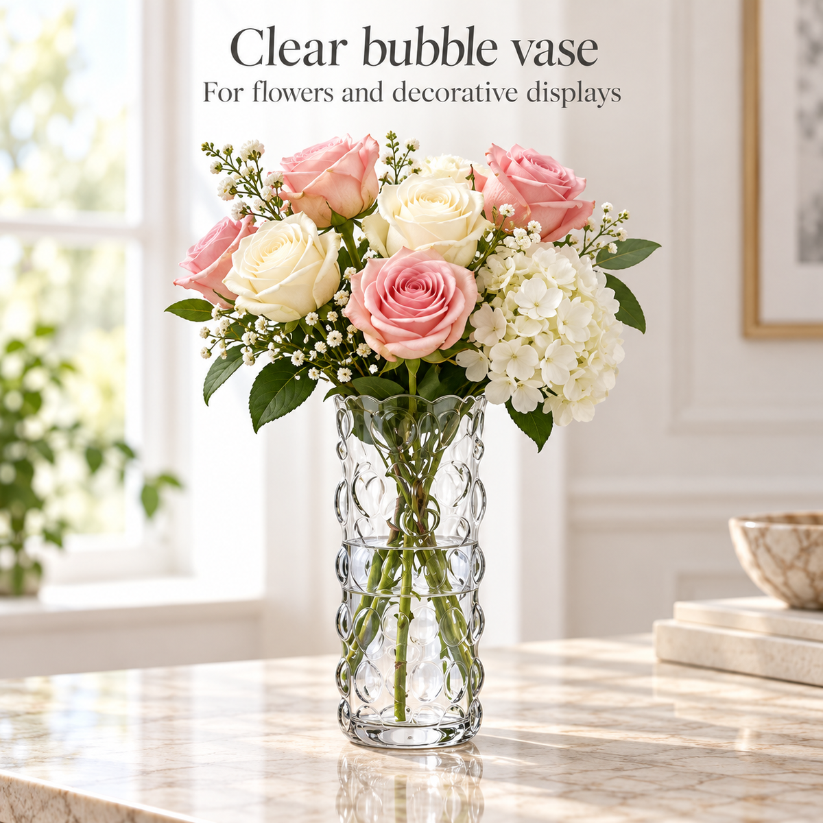 Danny Home Clear Bubble Vase - 12x6.1x28.1cm