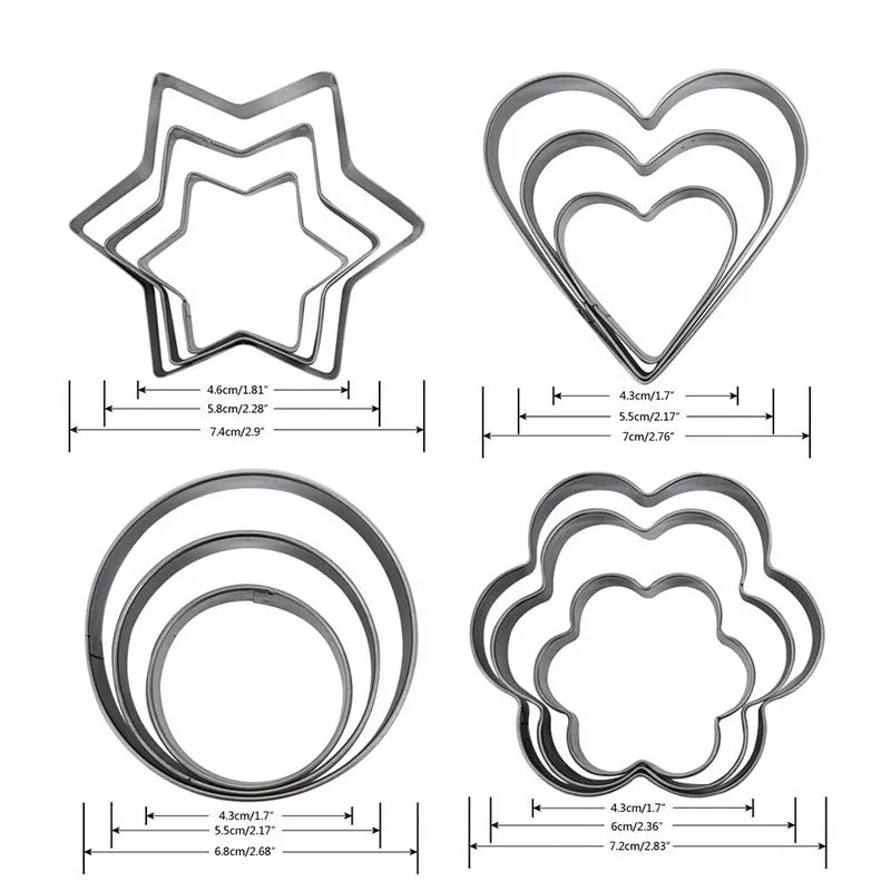 12 PIECES COOKIES CUTTER SET