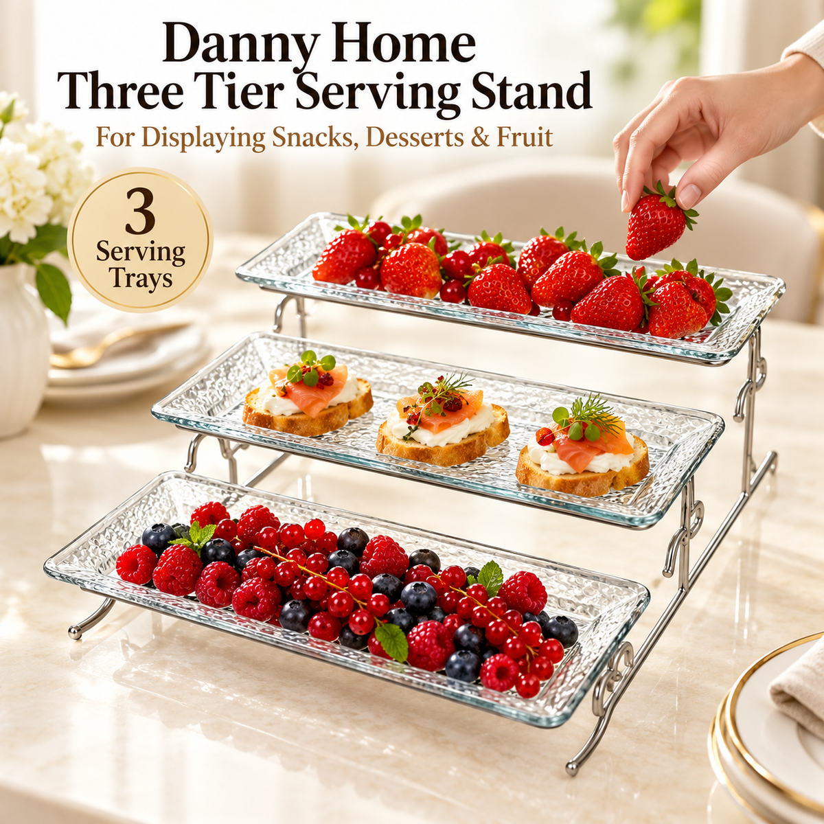 Danny Home Three Tier Serving Stand - 36 x 15 cm
