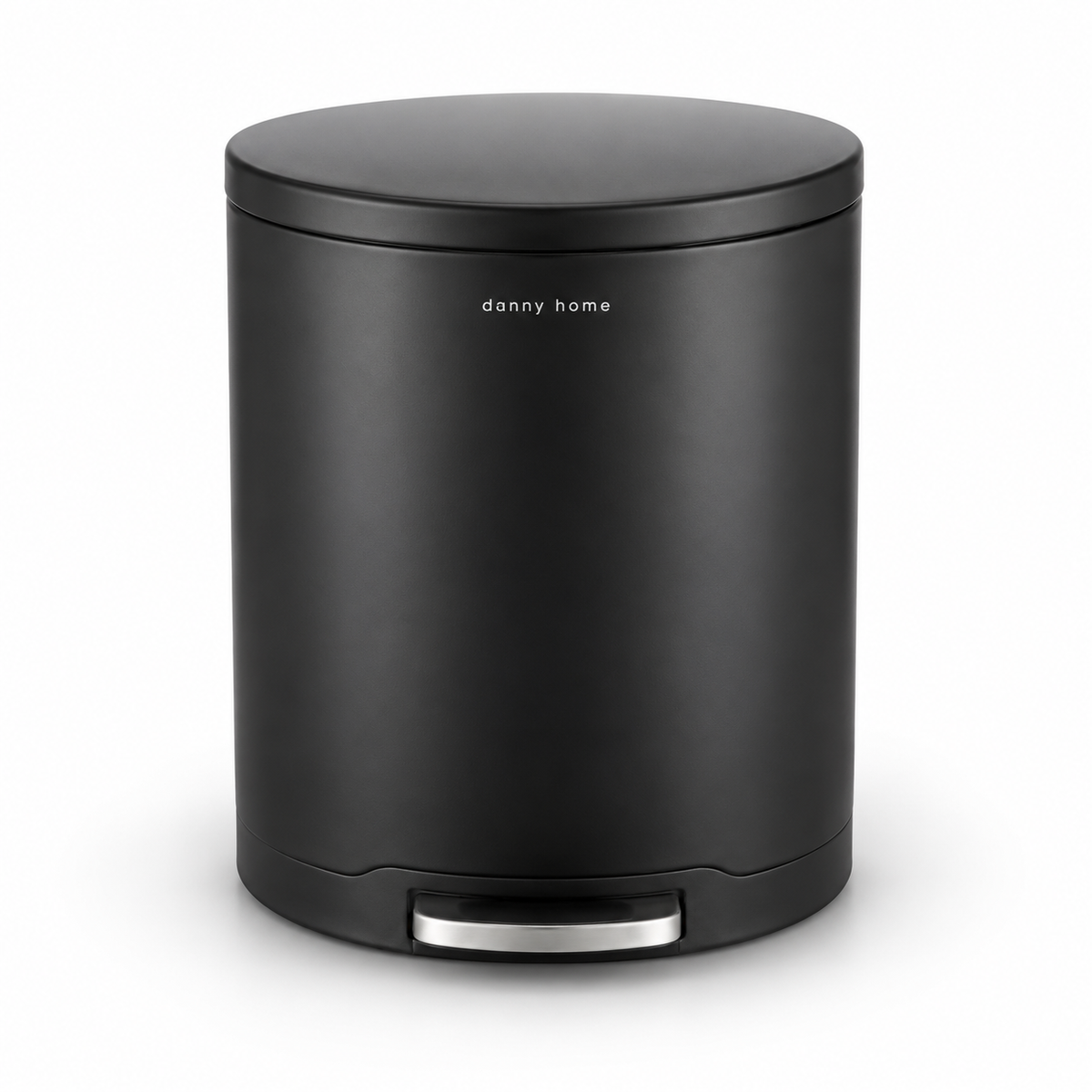 Danny Home Black Round Pedal Trash Bin