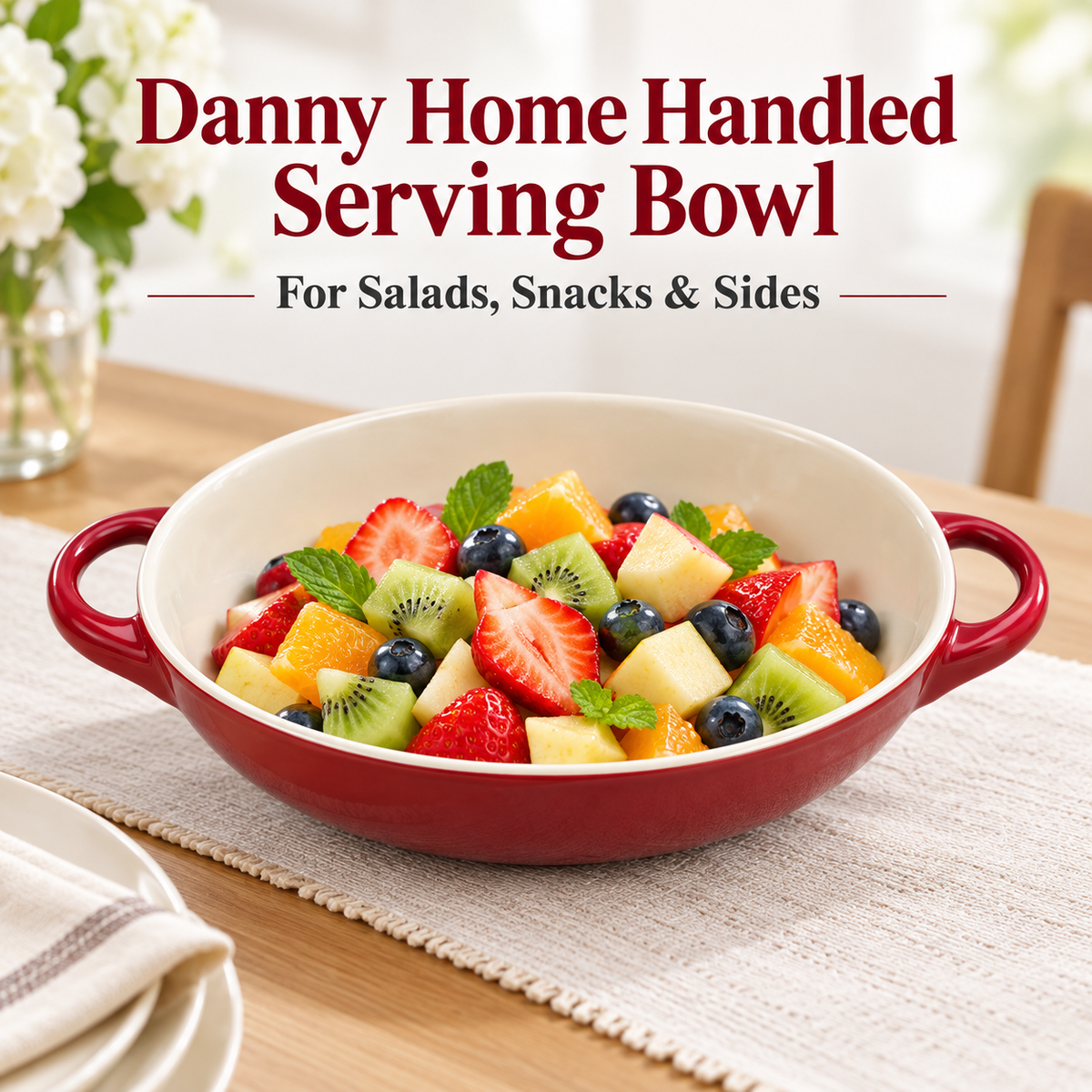 Danny Home Handled Serving Bowl - 9 Inches