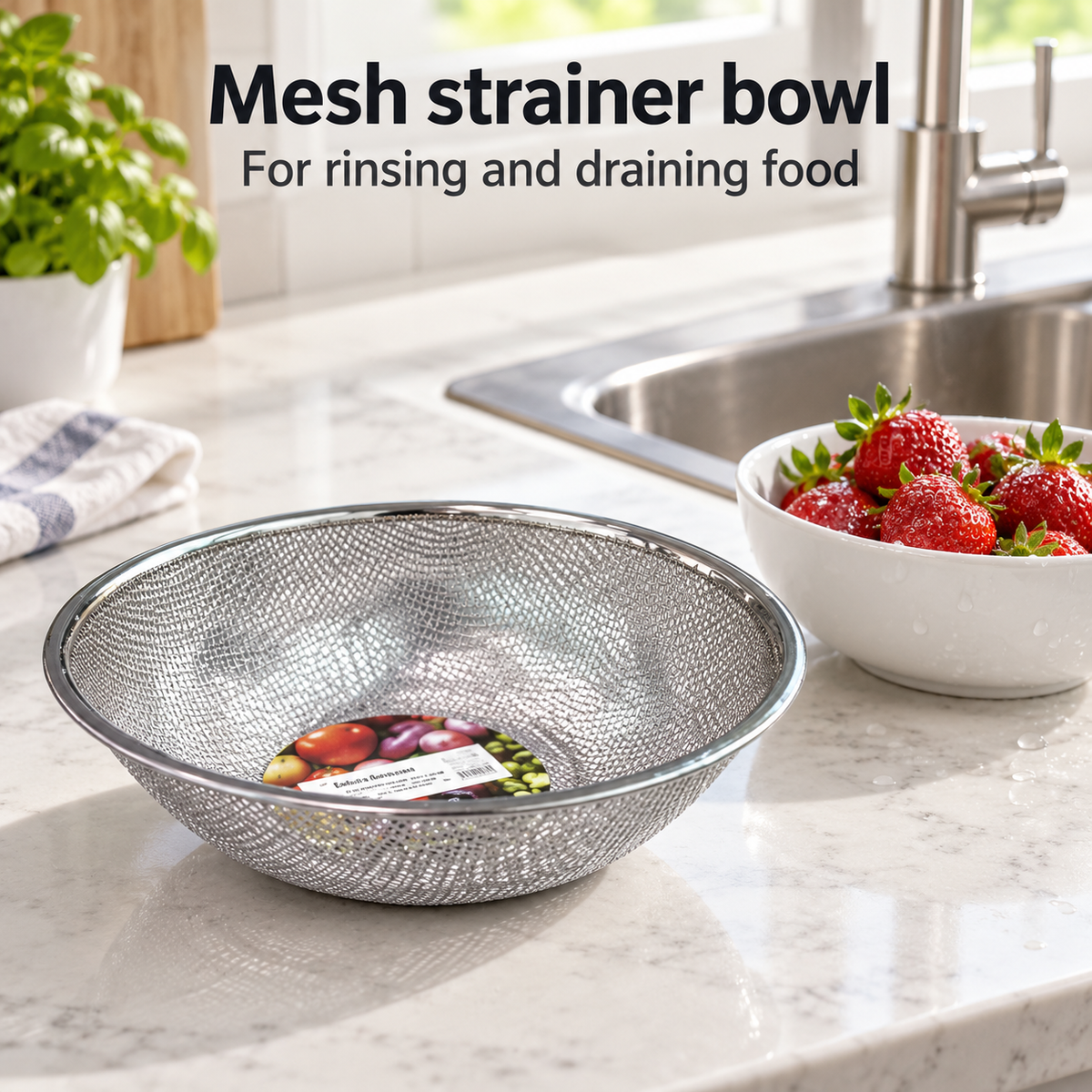 Danny Home Mesh Strainer Bowl - 18.2cm