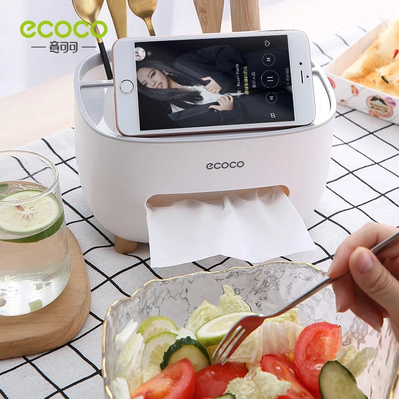 ECOCO TISSUE BOX WITH MULTIFUNCTIONAL HOLDER