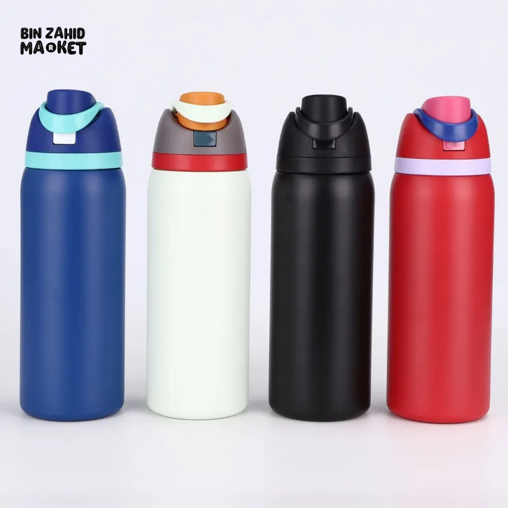 650ML STAINLESS STEEL THERMOS BOTTLE – VACUUM FLASK WITH LID INSULATED SPORTS MUG