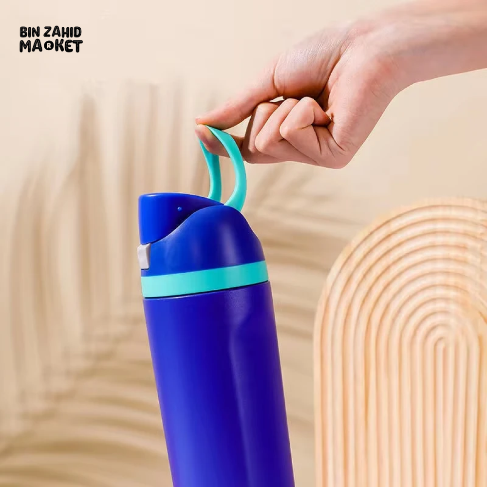 650ML STAINLESS STEEL THERMOS BOTTLE – VACUUM FLASK WITH LID INSULATED SPORTS MUG