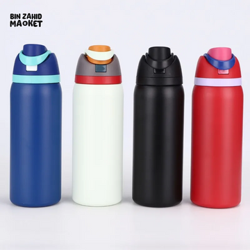 650ML STAINLESS STEEL THERMOS BOTTLE – VACUUM FLASK WITH LID INSULATED SPORTS MUG