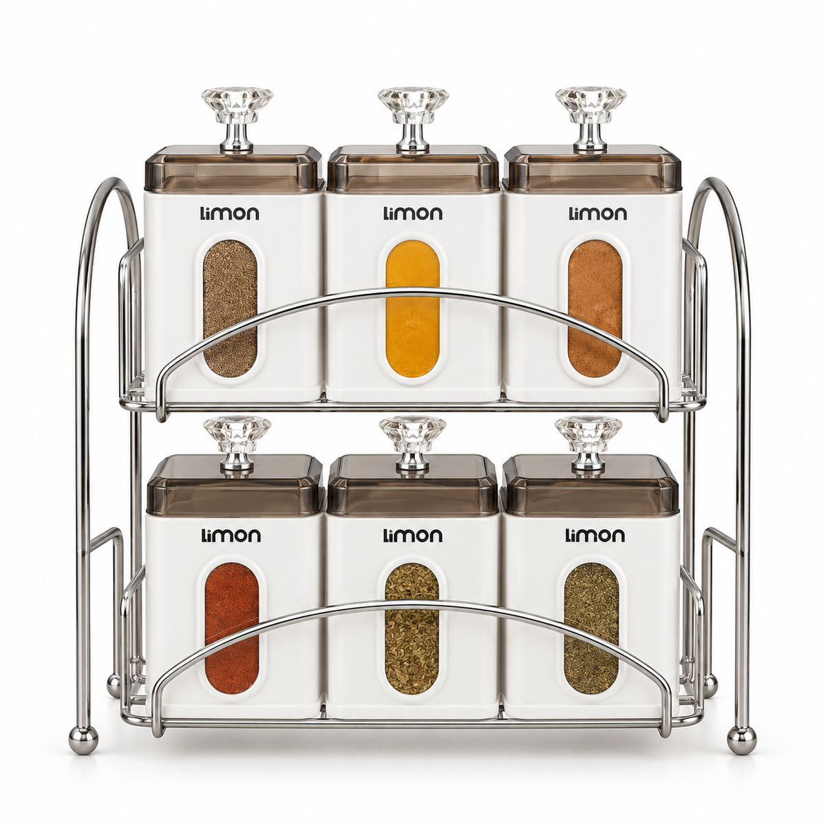 Limon 6 Piece Spice Canister Rack Set