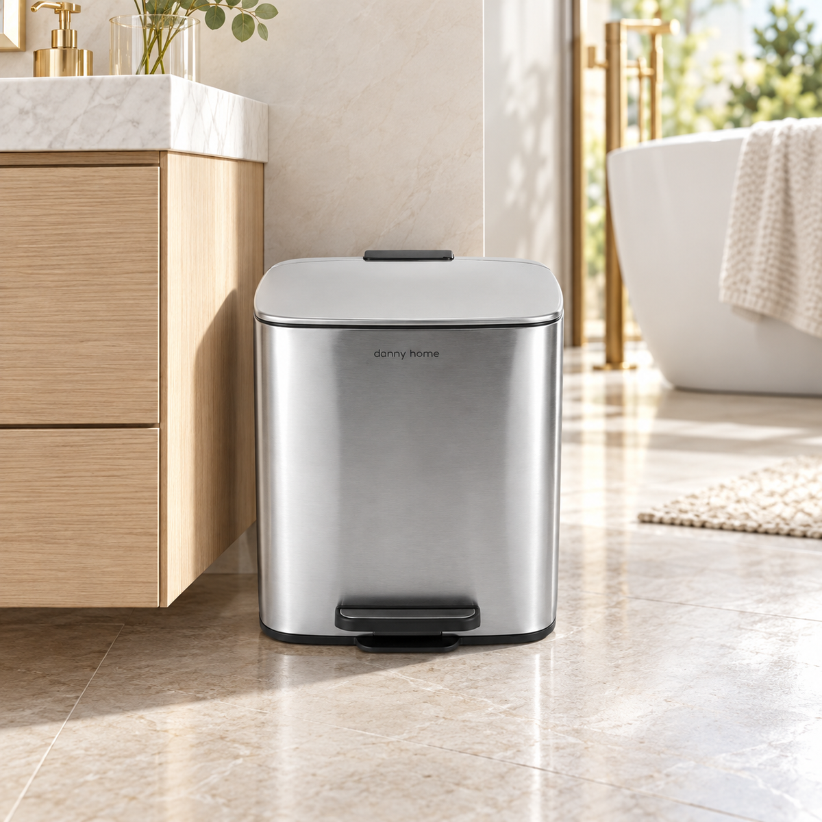 DANNY HOME SILVER PEDAL TRASH BIN