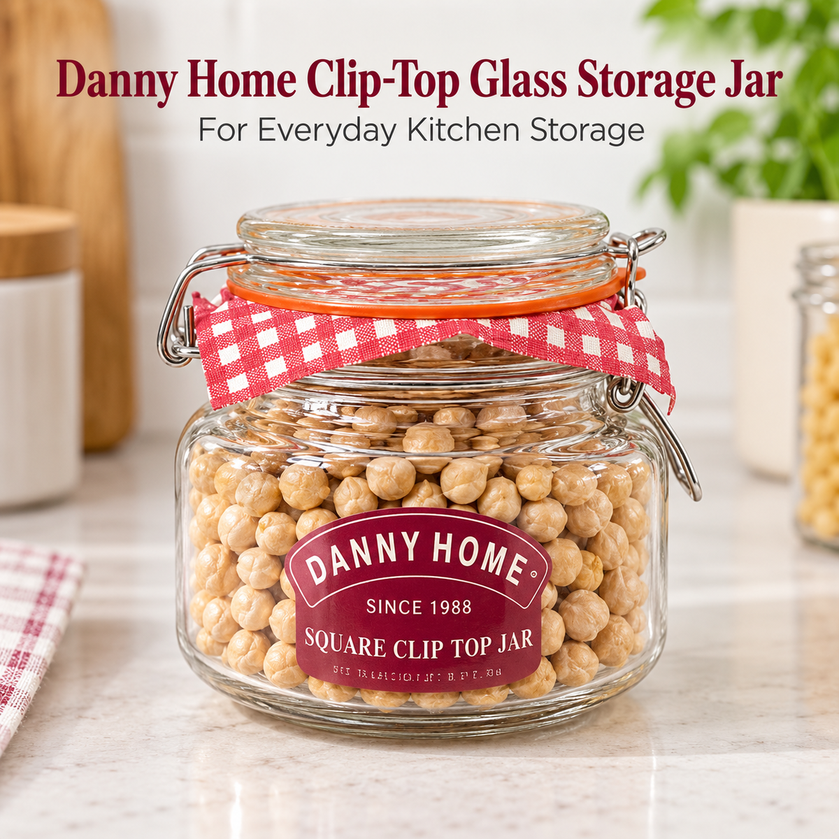 Danny Home Clip-Top Glass Storage Jar - 525 ml