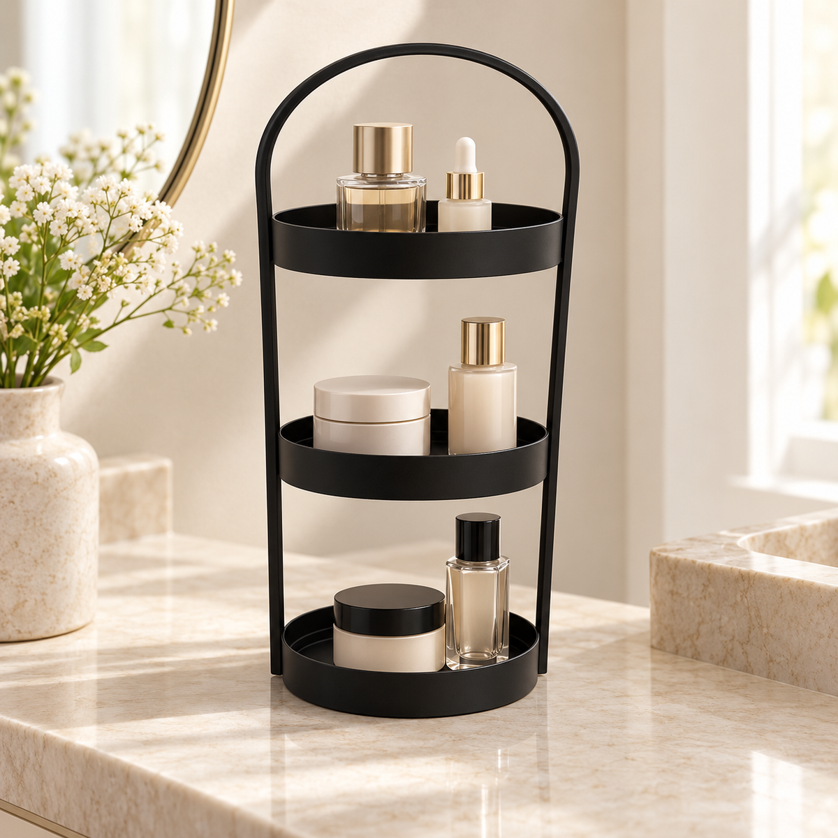 Danny Home 3-Tier Round Storage Rack - 22.5x22.5x73.5cm
