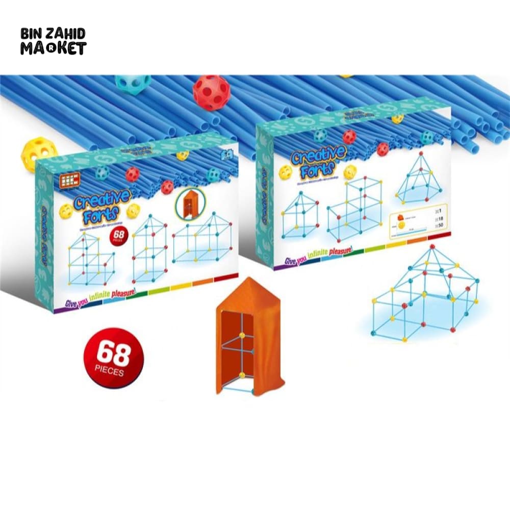 68 PIECES KIDS CREATIVE FORTRESS DIY BUILDING TOY SET