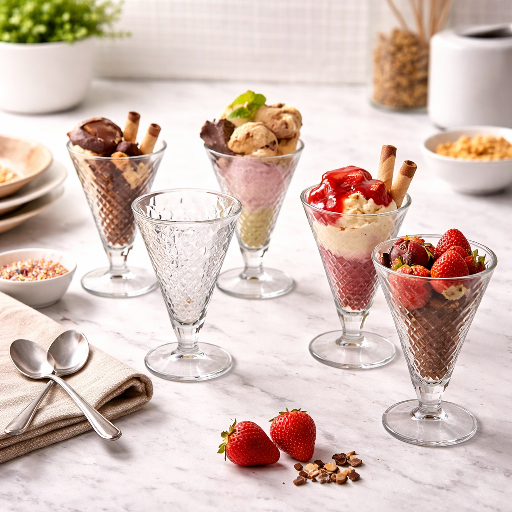 DANNY HOME 6-PIECE E GLASS DESSERT CUPS SET –1988-227