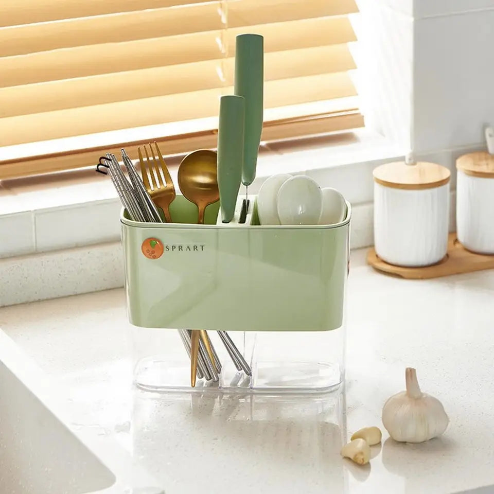 DURABLE CUTLERY HOLDER WITH LID