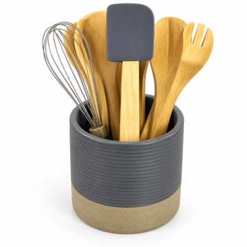 Danny Home Grey Utensil Set With Holder