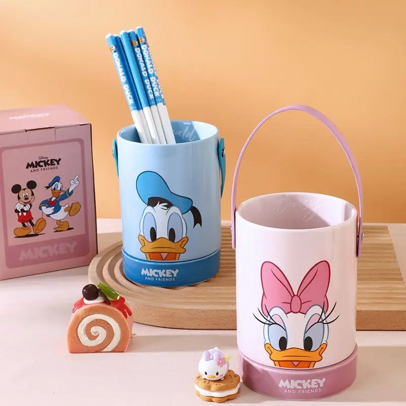 DISNEY MICKEY MINNIE DONALD DUCK DAISY CUTE CHOPSTICK BARREL CERAMIC DRAIN BUCKET