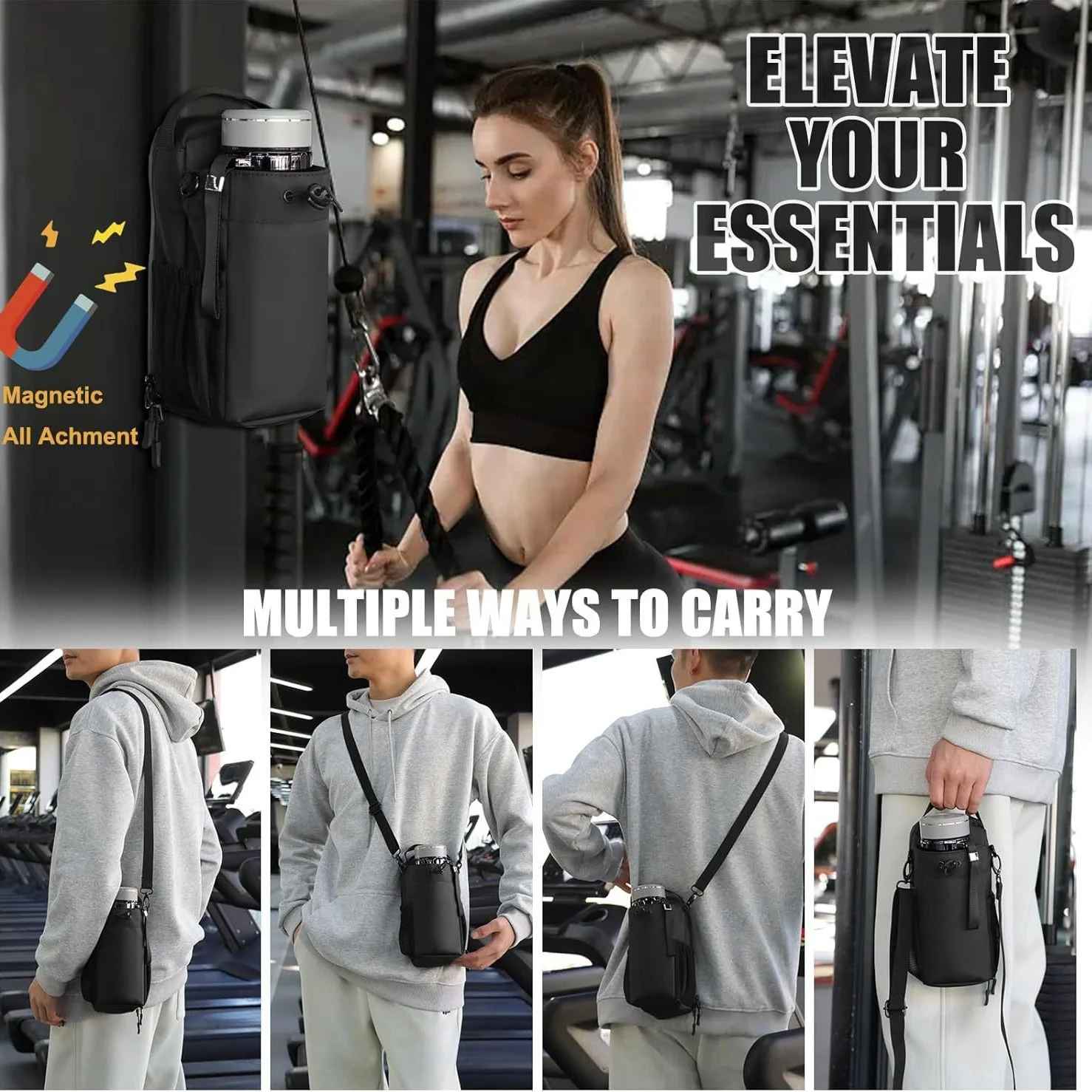 MAGNETIC GYM BAG WITH BUILT-IN STRONG MAGNETS
