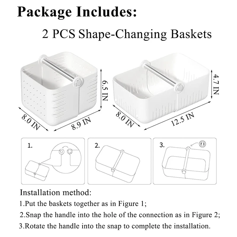 PLASTIC STORAGE BOX WITH HANDLE FOR TOILETRIES & KITCHEN