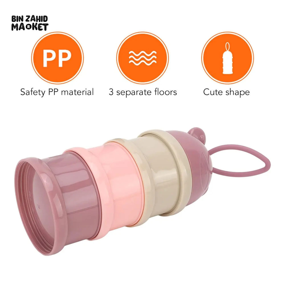 PORTABLE BABY MILK POWDER BOX REMOVABLE & EASY-TO-CARRY TODDLER SNACK CONTAINER