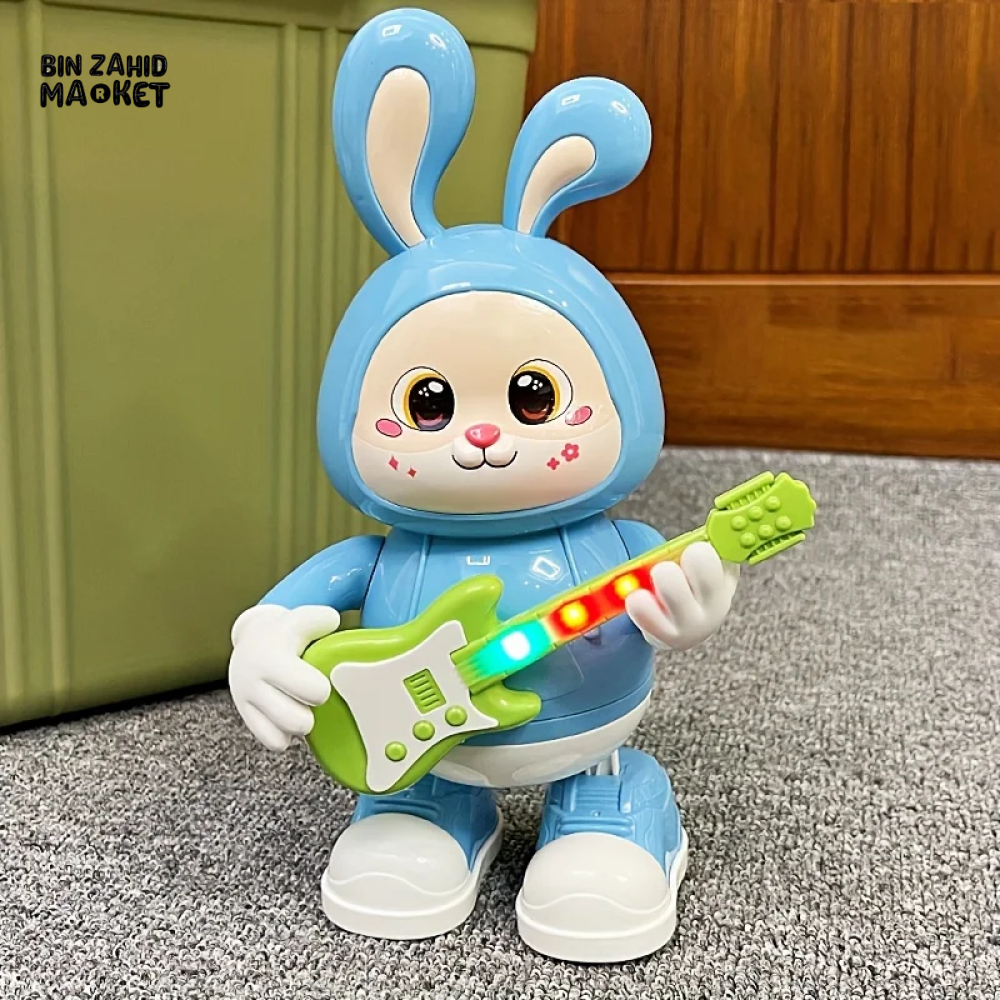 MUSICAL DANCING RABBIT TOY WITH GUITAR – SINGING WALKING & LIGHT-UP BUNNY FOR TODDLERS