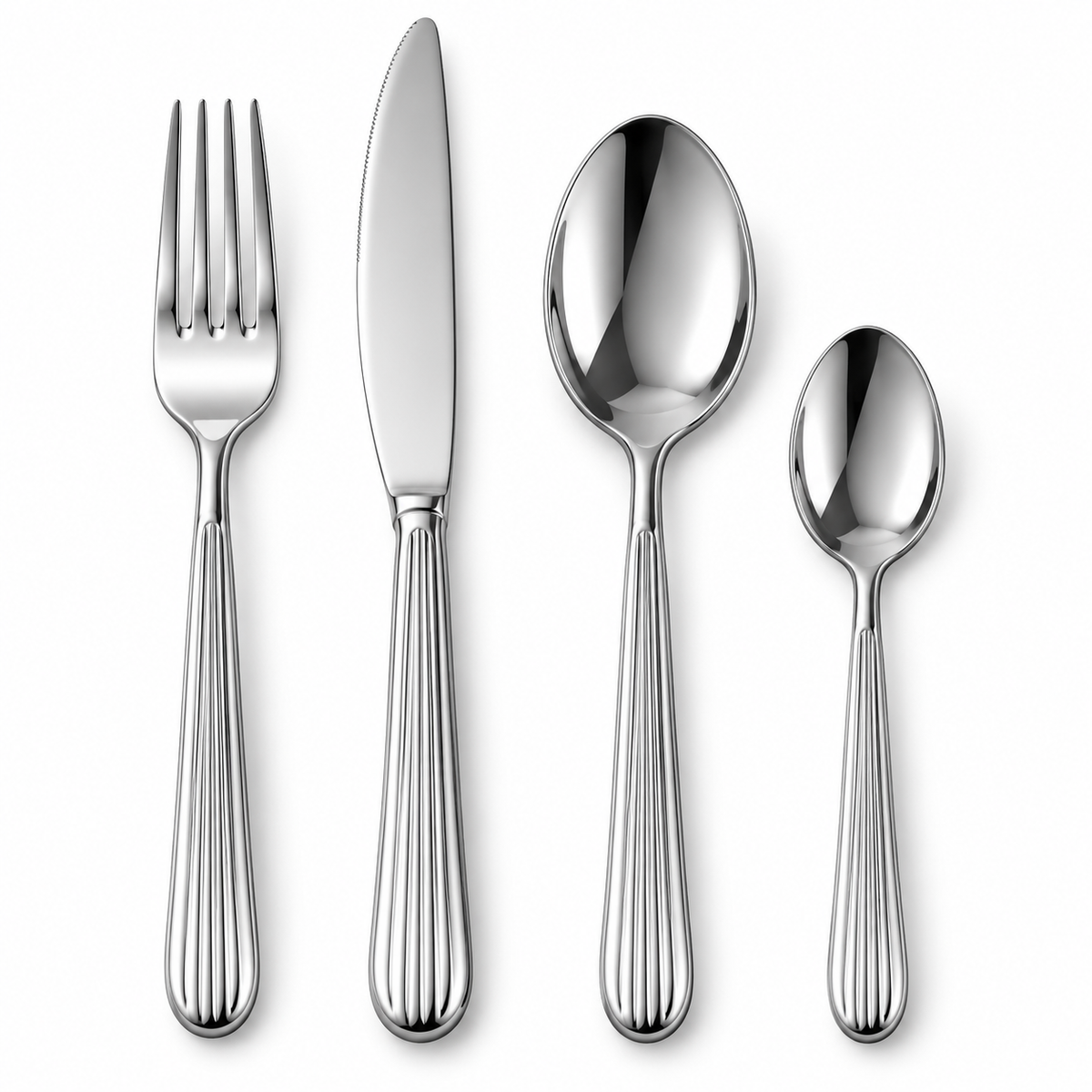 Danny Home Grooved Handle Cutlery Set - 24 Pieces