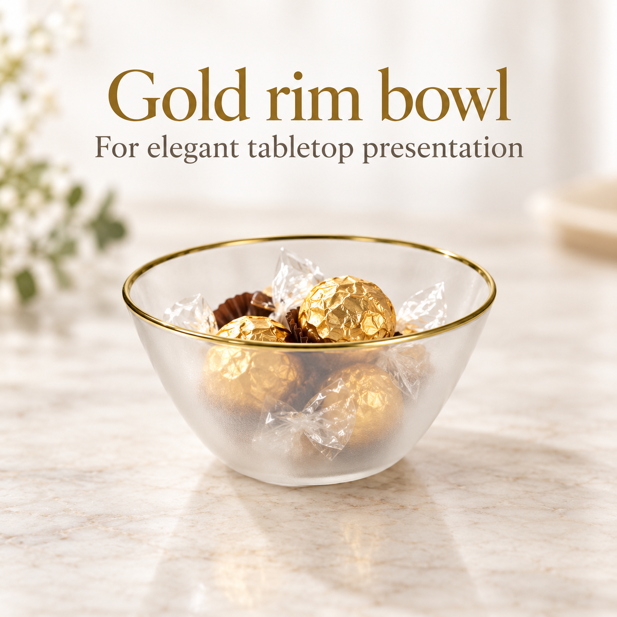 Danny Home Gold Rim Bowl - 6 Inches