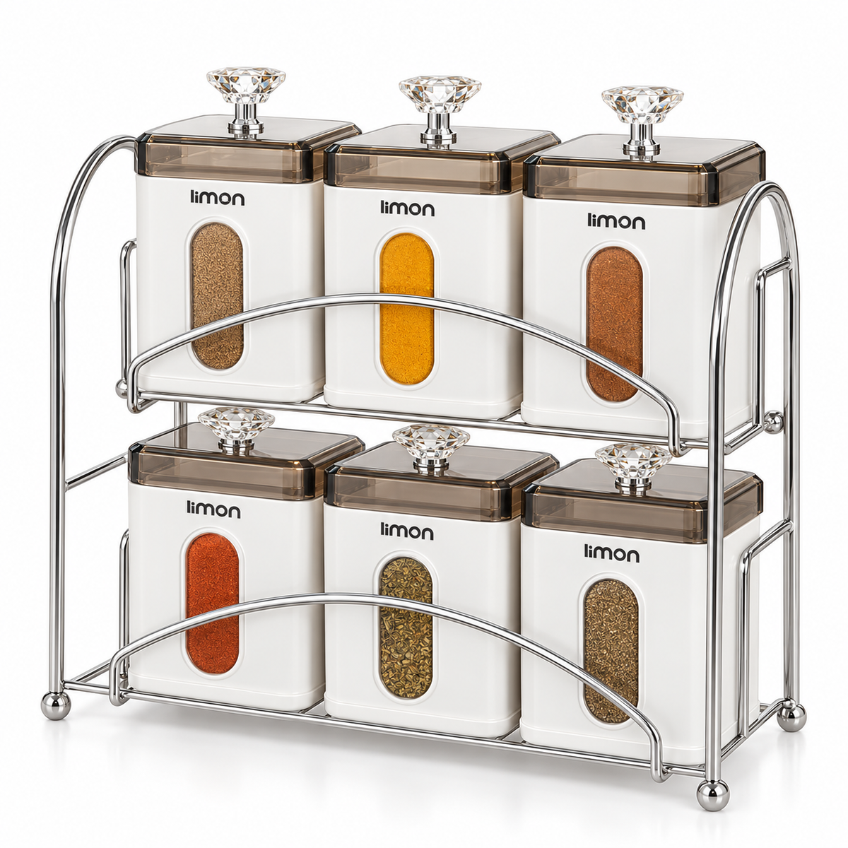 Limon 6 Piece Spice Canister Rack Set