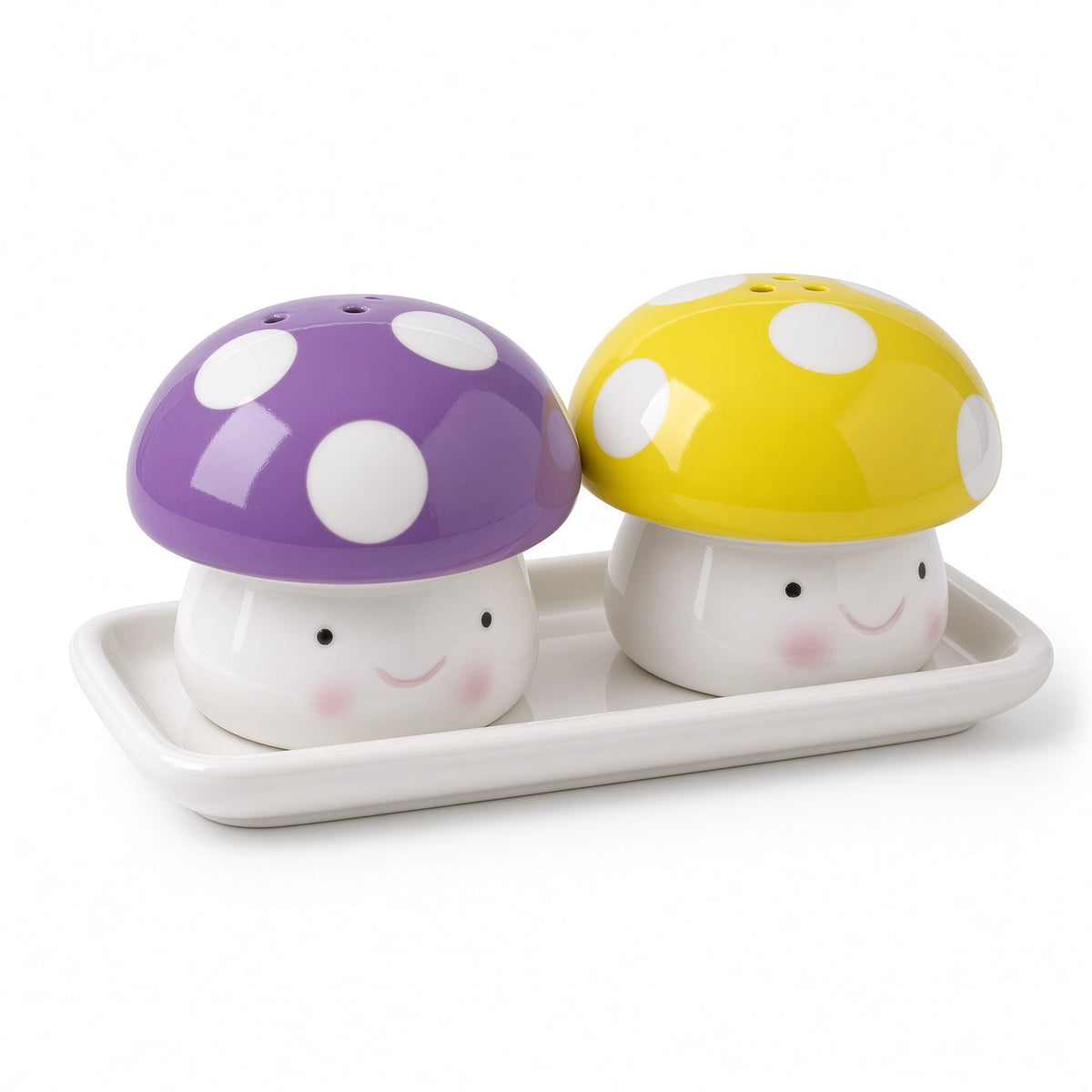 Kitchlux Ceramic Salt and Pepper Shakers - Mushrooms