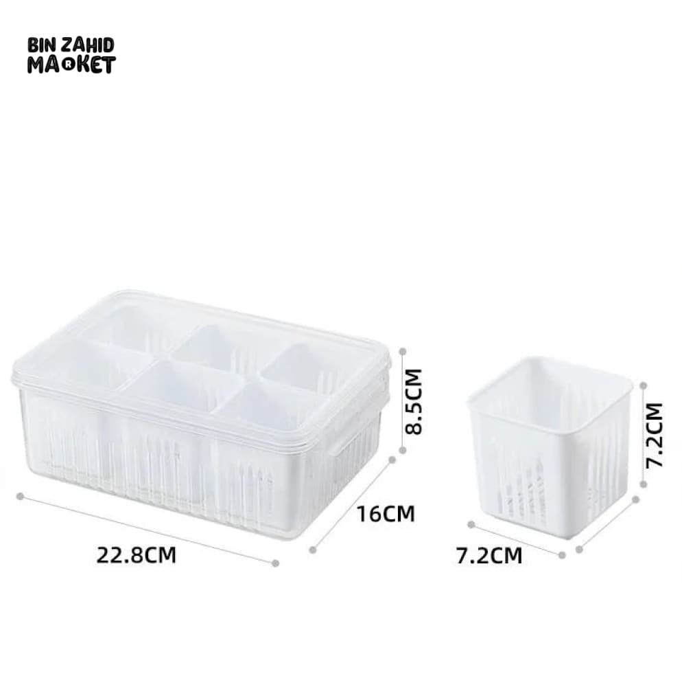 6X PORTIONS REFRIGERATOR STORAGE BOX