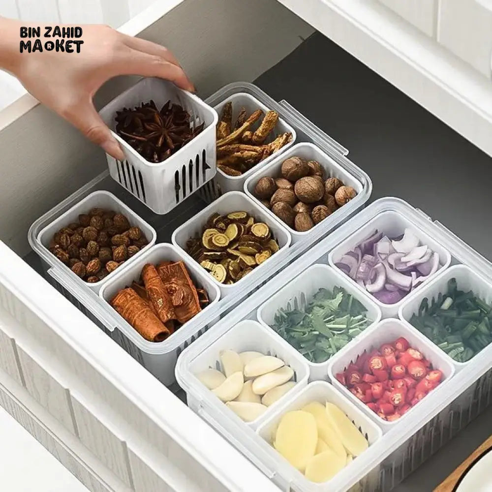 6X PORTIONS REFRIGERATOR STORAGE BOX