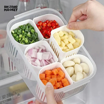 6X PORTIONS REFRIGERATOR STORAGE BOX