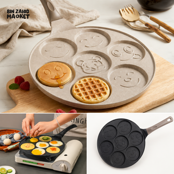 7-CAVITY NON-STICK BREAKFAST PAN WITH CARTOON DESIGNS
