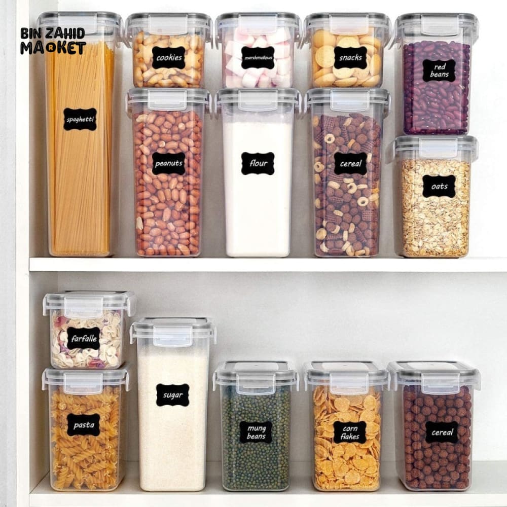 7-PIECE AIRTIGHT FOOD STORAGE CONTAINERS WITH LIDS – PLASTIC KITCHEN & PANTRY ORGANIZER CANISTERS FOR DRY FOOD PASTA FLOUR SNACKS