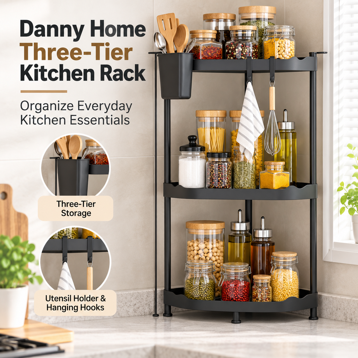 3-Tier Kitchen Storage Rack