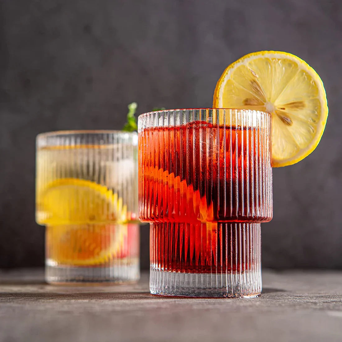 RIBBED ICE COFFEE GLASS