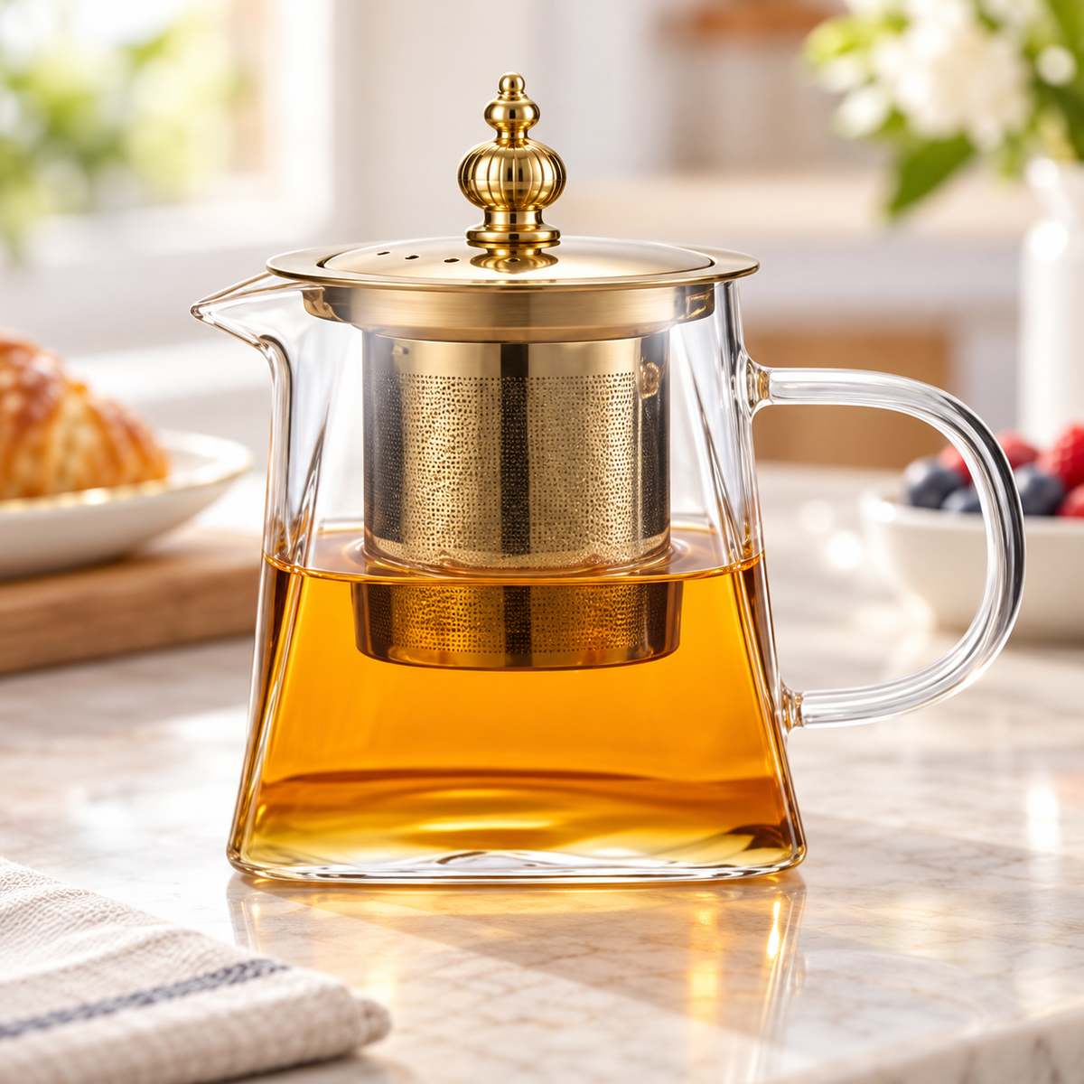 Danny Home Gold Tea Infuser Pot - 450 ml