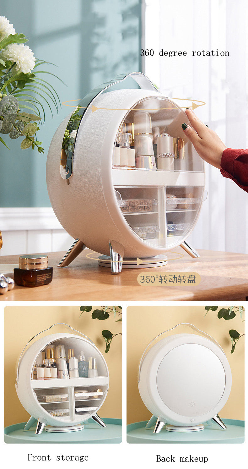 ROTATING LED BEAUTY ORGANIZER BOX