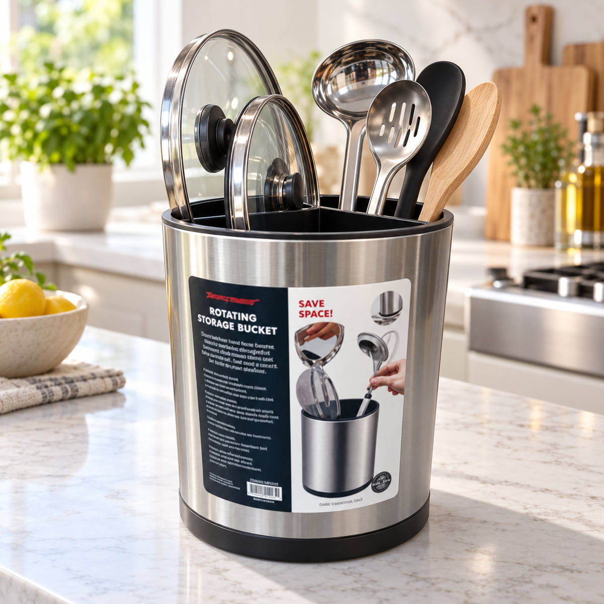 Danny Home Rotating Kitchen Organizer - 16x16x20.3cm
