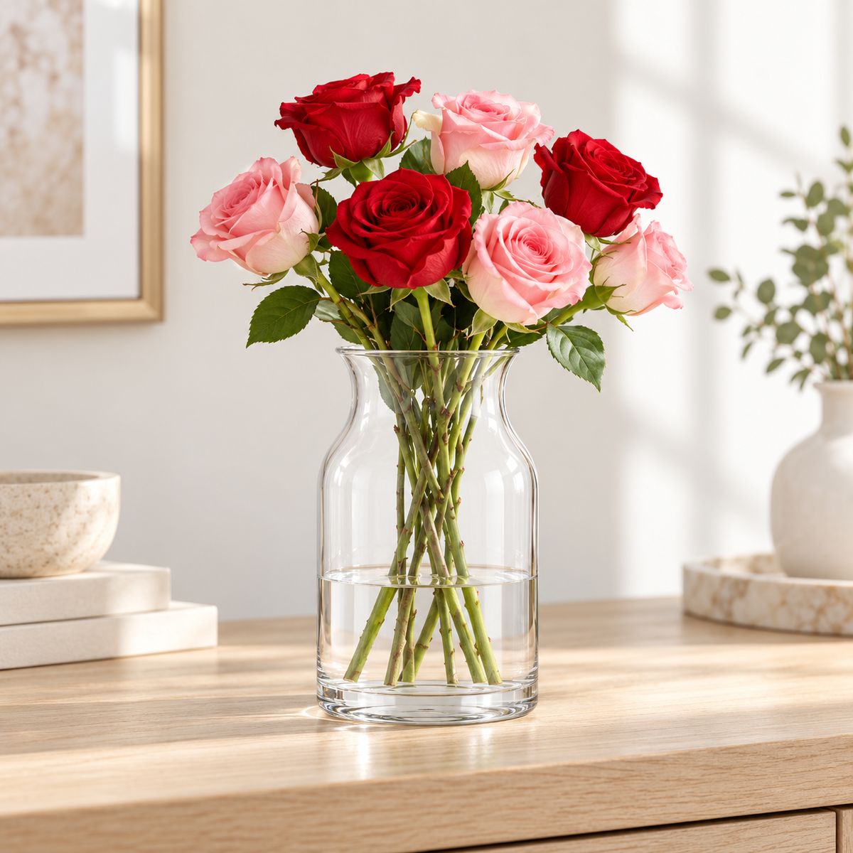 Danny Home Clear Glass Vase - 12.4x25.1x15cm – Bin Zahid Market
