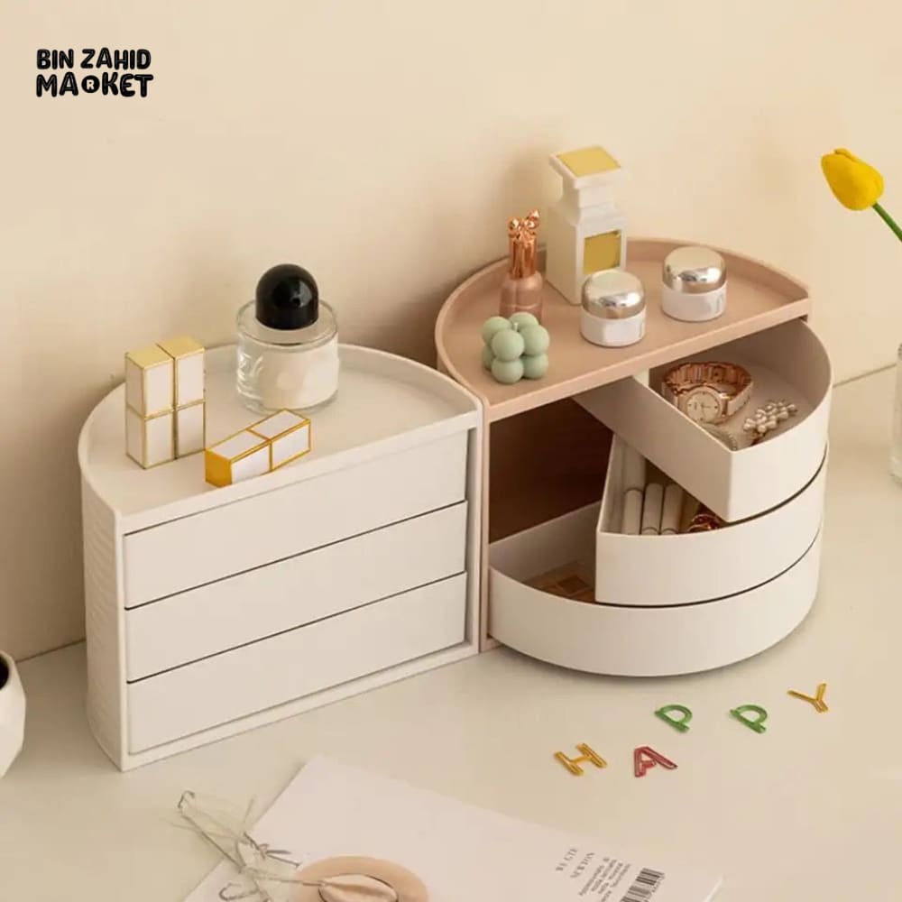 3 LAYERS SEMICIRCLE COSMETIC ORGANIZER