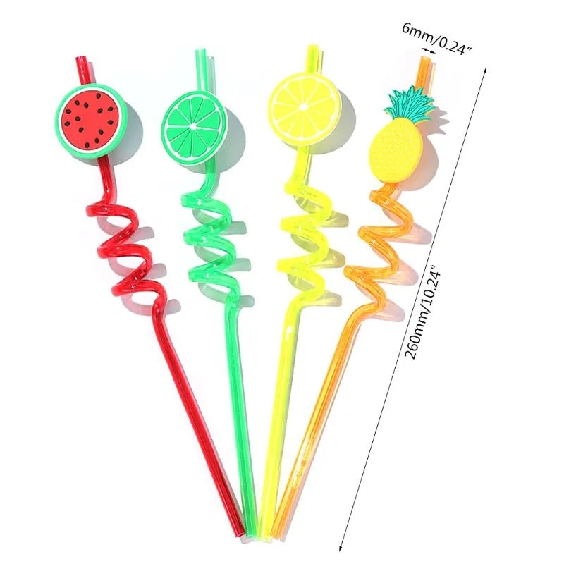 4 PIECES SPIRAL DRINKING STRAW SET