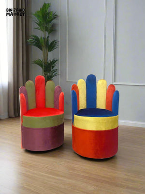 COLORFUL FINGER SOFA CHAIR STOOL FUN & COMFY SEAT FOR KIDS & ADULTS - PURPLE