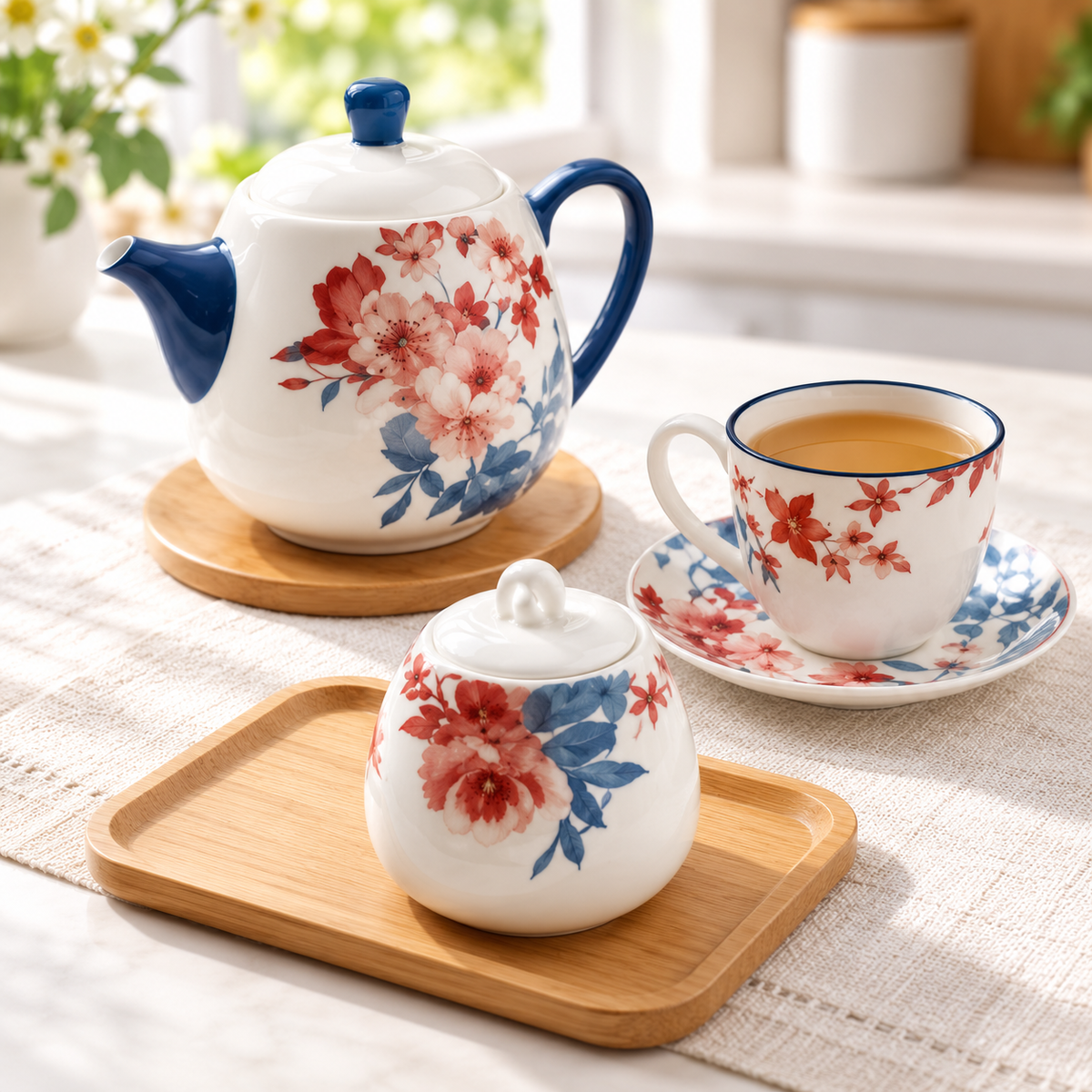 Danny Home 16 Piece Floral Tea Set