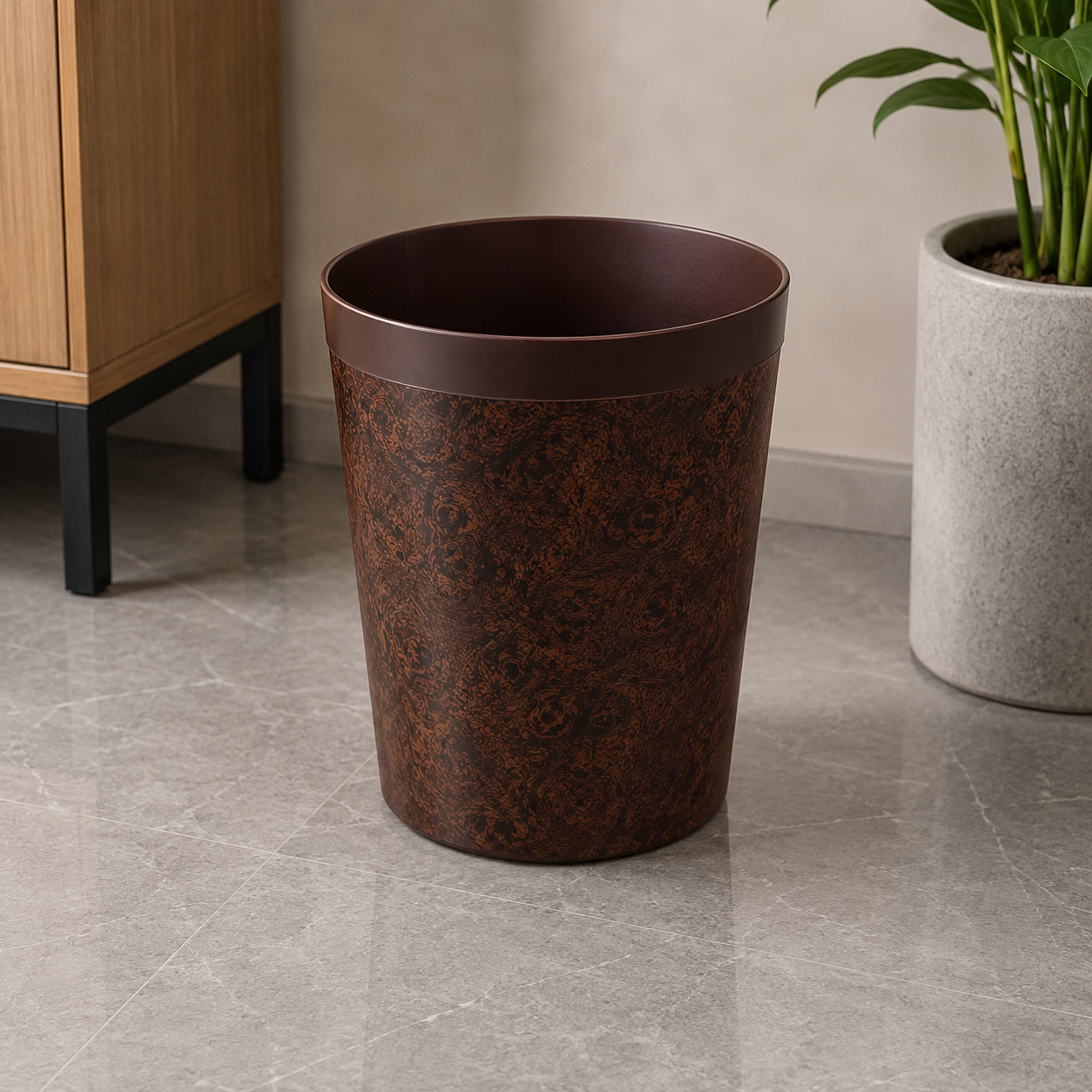 WOOD GRAIN MULTIPURPOSE WASTEBASKET