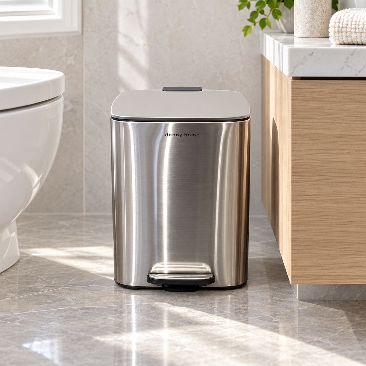 DANNY HOME SILVER PEDAL TRASH BIN