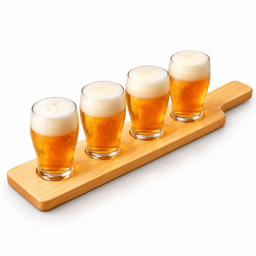 Danny Home 5 Piece Glass Set With Serving Board - 160 ml