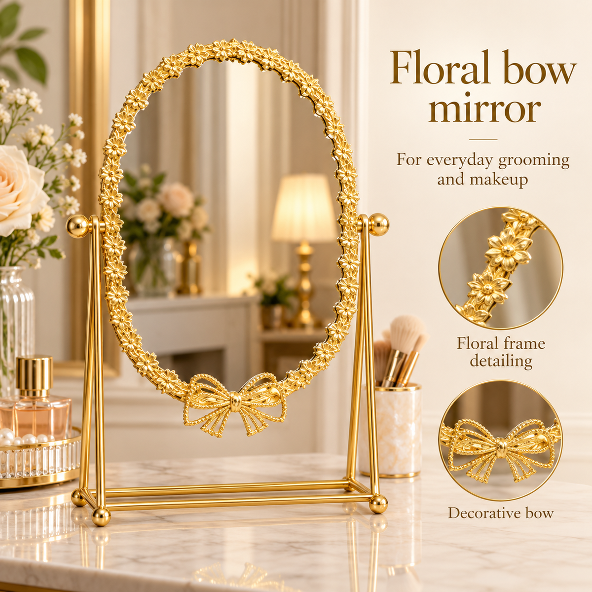 Floral Bow Mirror