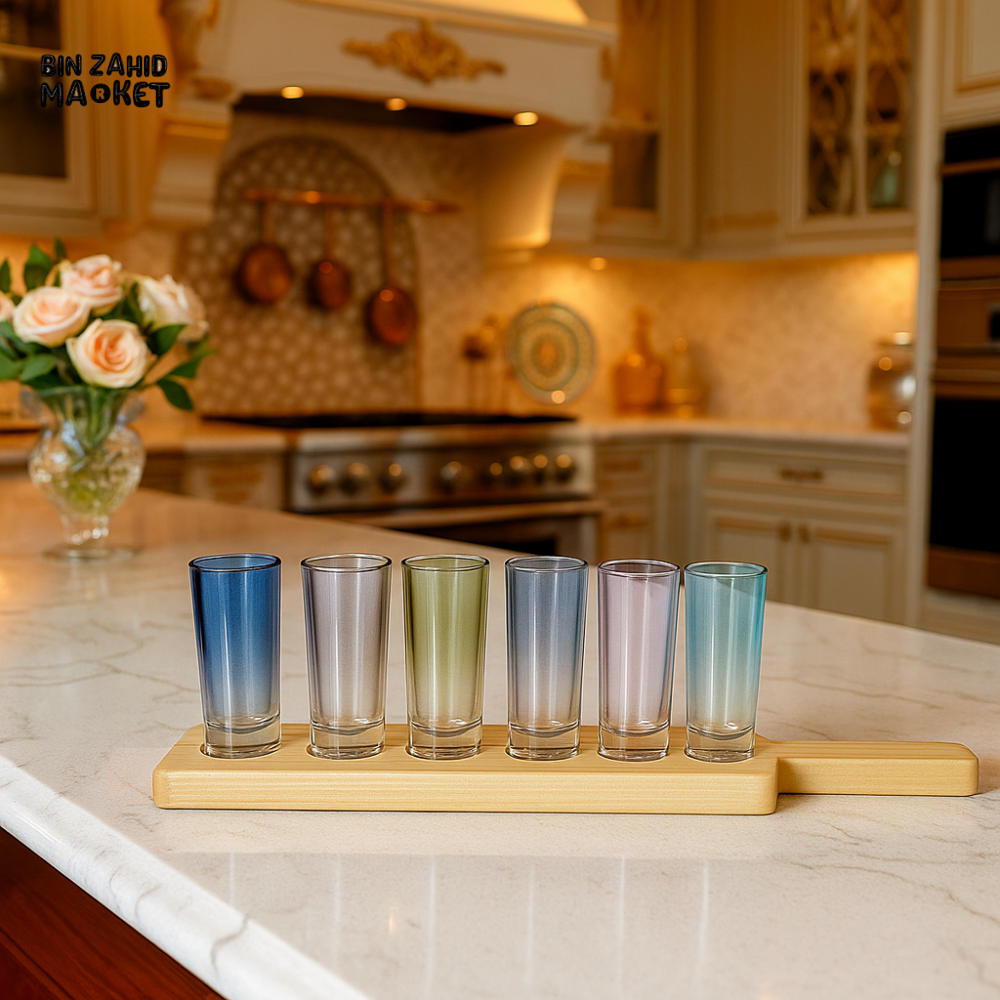 7PIECE COLORFUL GLASS SET 60ML – LUXURY DRINKWARE FOR KITCHEN & DINING
