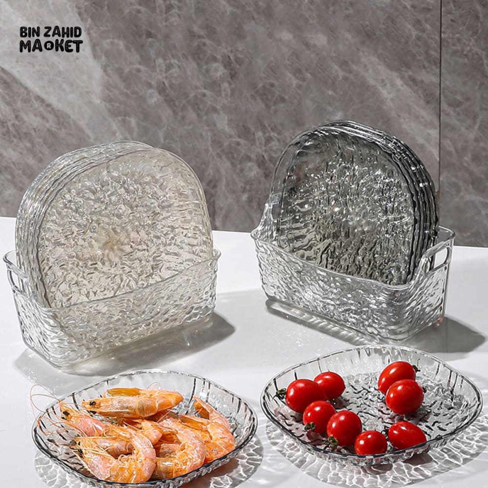 8 PIECES EASY TO CLEAN SNACK TRAY – FOOD GRADE PP STORAGE BOX FOR DRIED FRUIT CANDYNUTS & MULTIPURPOSE KITCHEN USE - ACRYLIC