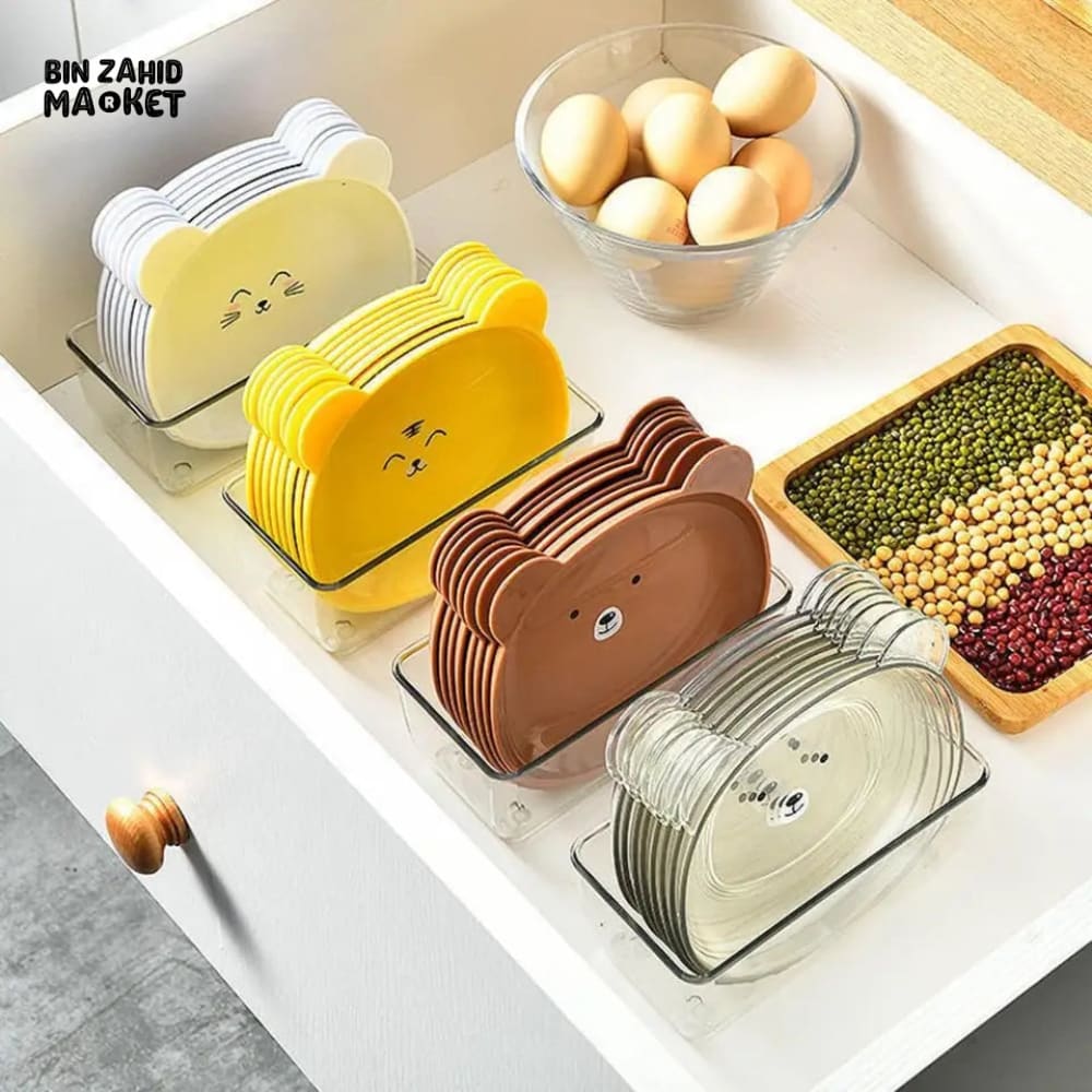 8 PIECES EASY TO CLEAN SNACK TRAY – FOOD GRADE PP STORAGE BOX FOR DRIED FRUIT CANDYNUTS & MULTIPURPOSE KITCHEN USE - BEAR